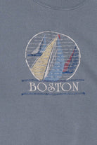 Vintage Blue Embroidered Boston Sweatshirt (1990s)