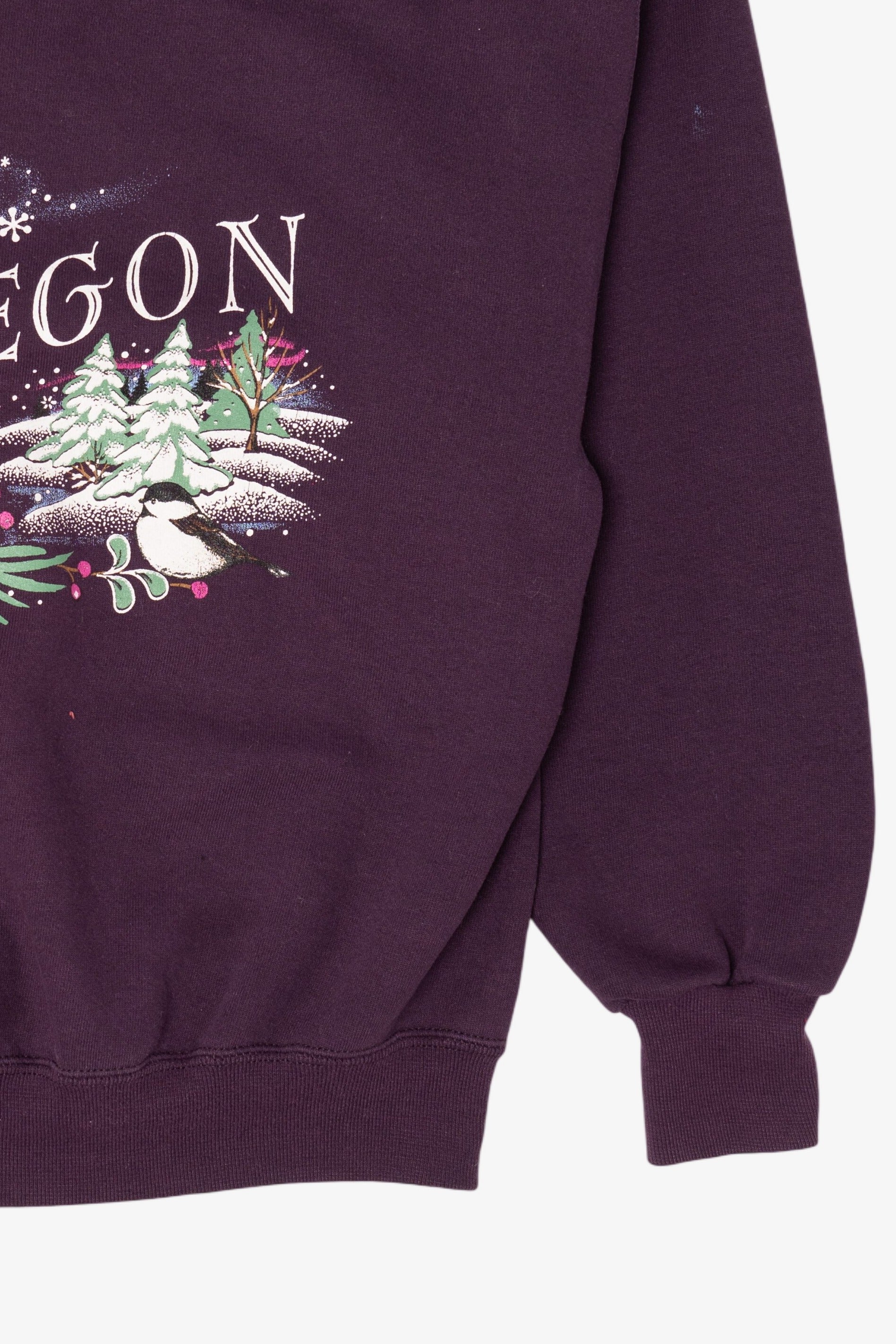 Vintage Plum "Oregon" Birds In Winter Sweatshirt (1990s)