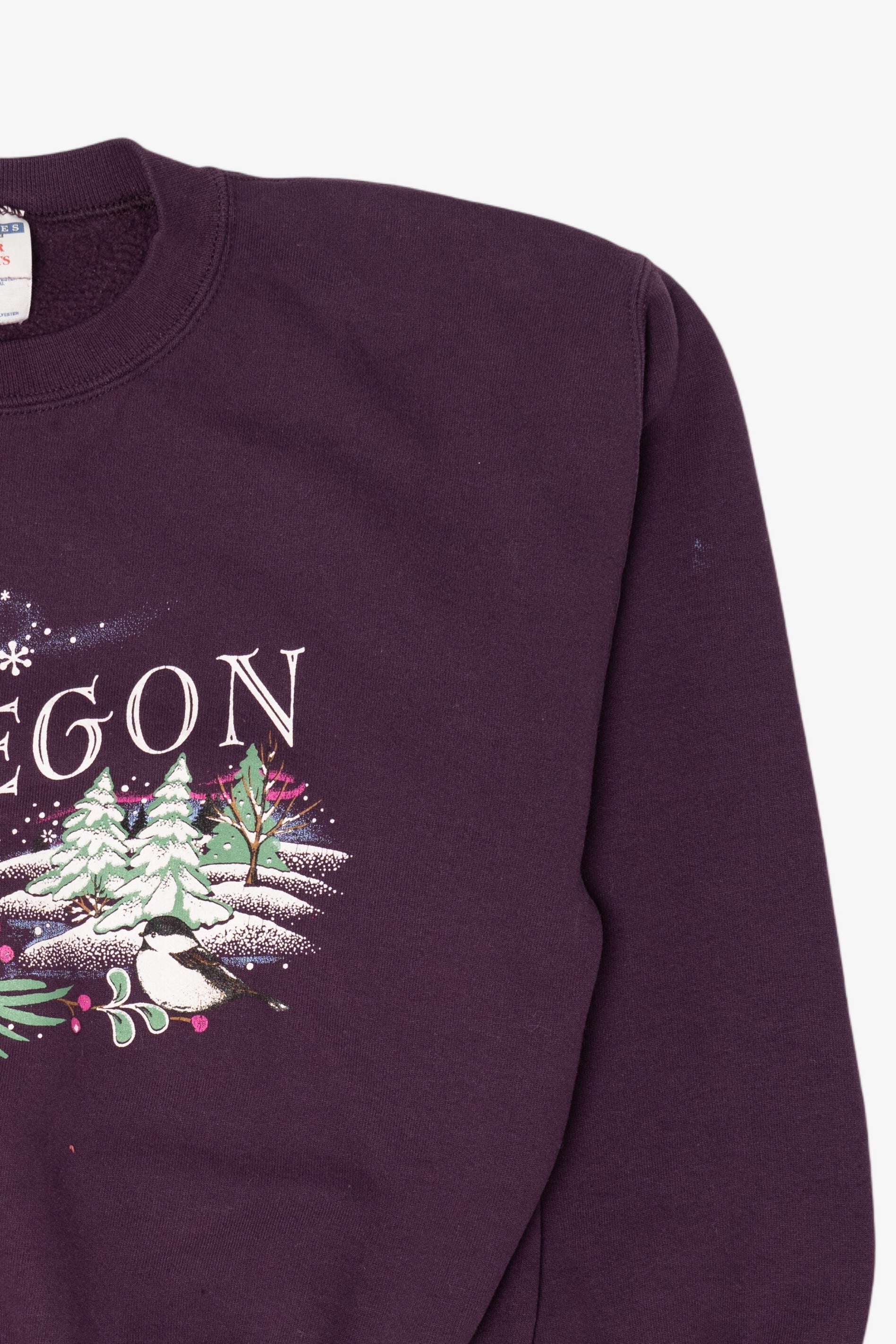 Vintage Plum "Oregon" Birds In Winter Sweatshirt (1990s)