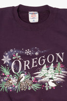 Vintage Plum "Oregon" Birds In Winter Sweatshirt (1990s)