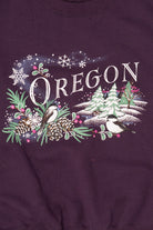 Vintage Plum "Oregon" Birds In Winter Sweatshirt (1990s)
