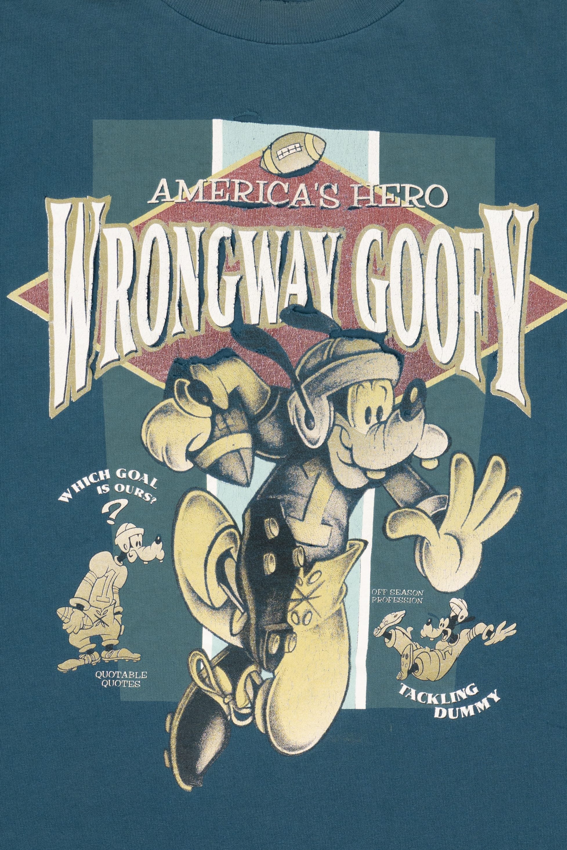 Vintage Thrashed "Wrongway Goofy" T-Shirt (1990s)