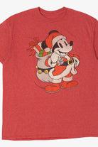 Red Disney Mickey Mouse Santa Claus Christmas T-Shirt
