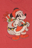 Red Disney Mickey Mouse Santa Claus Christmas T-Shirt