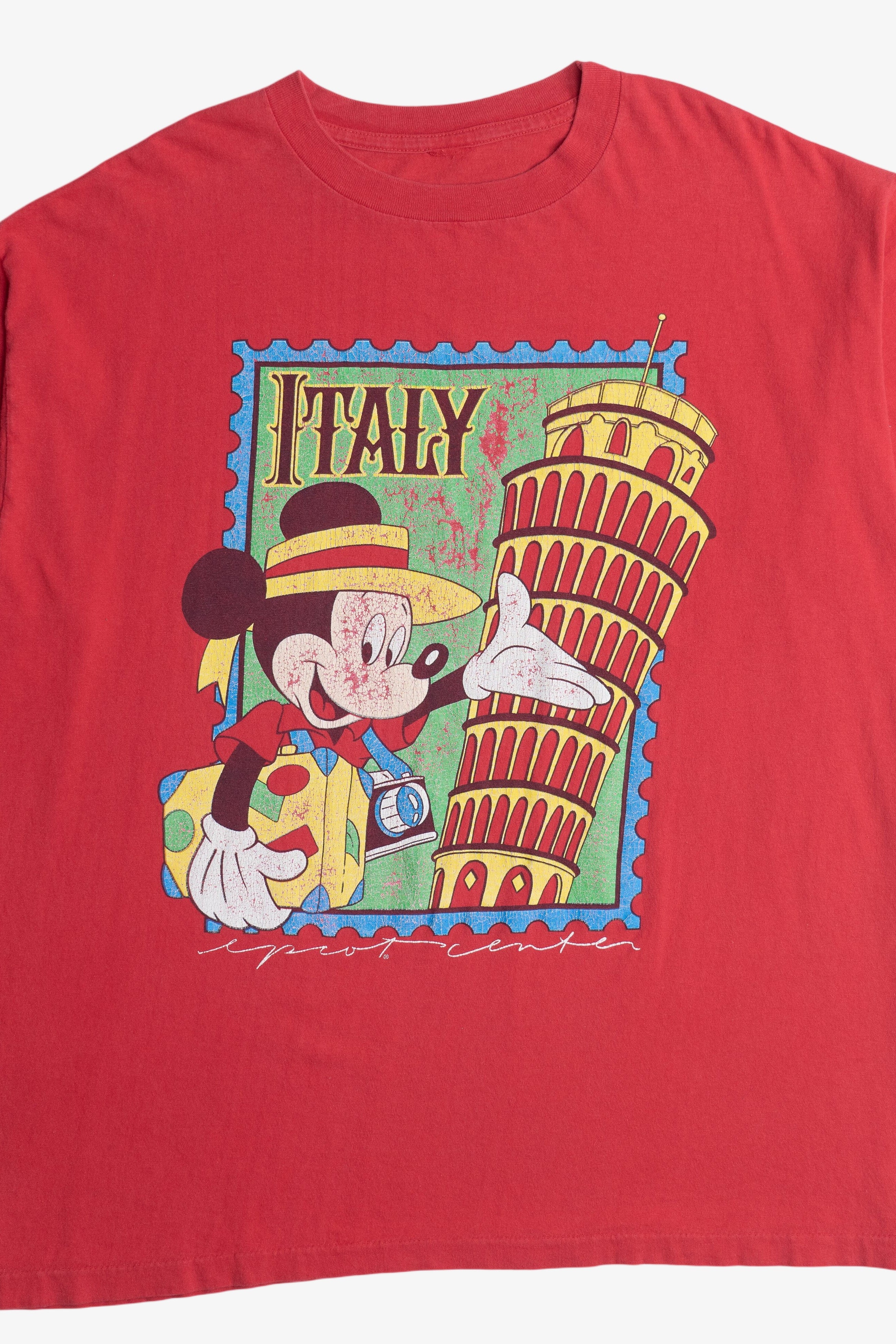 Vintage Mickey Mouse "Italy" "Epcot Center" Disney World Souvenir T-Shirt (1990s)