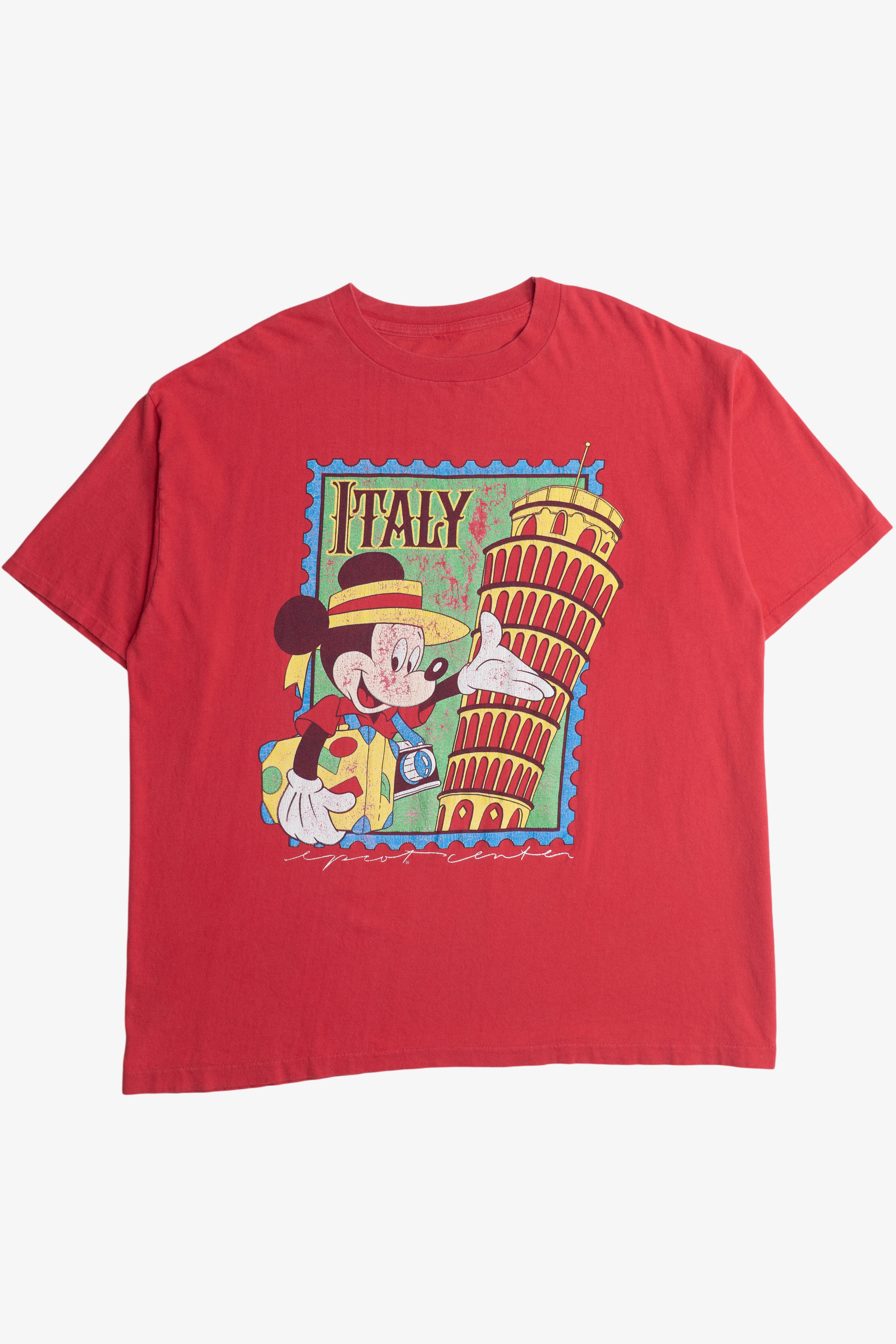 Vintage Mickey Mouse "Italy" "Epcot Center" Disney World Souvenir T-Shirt (1990s)