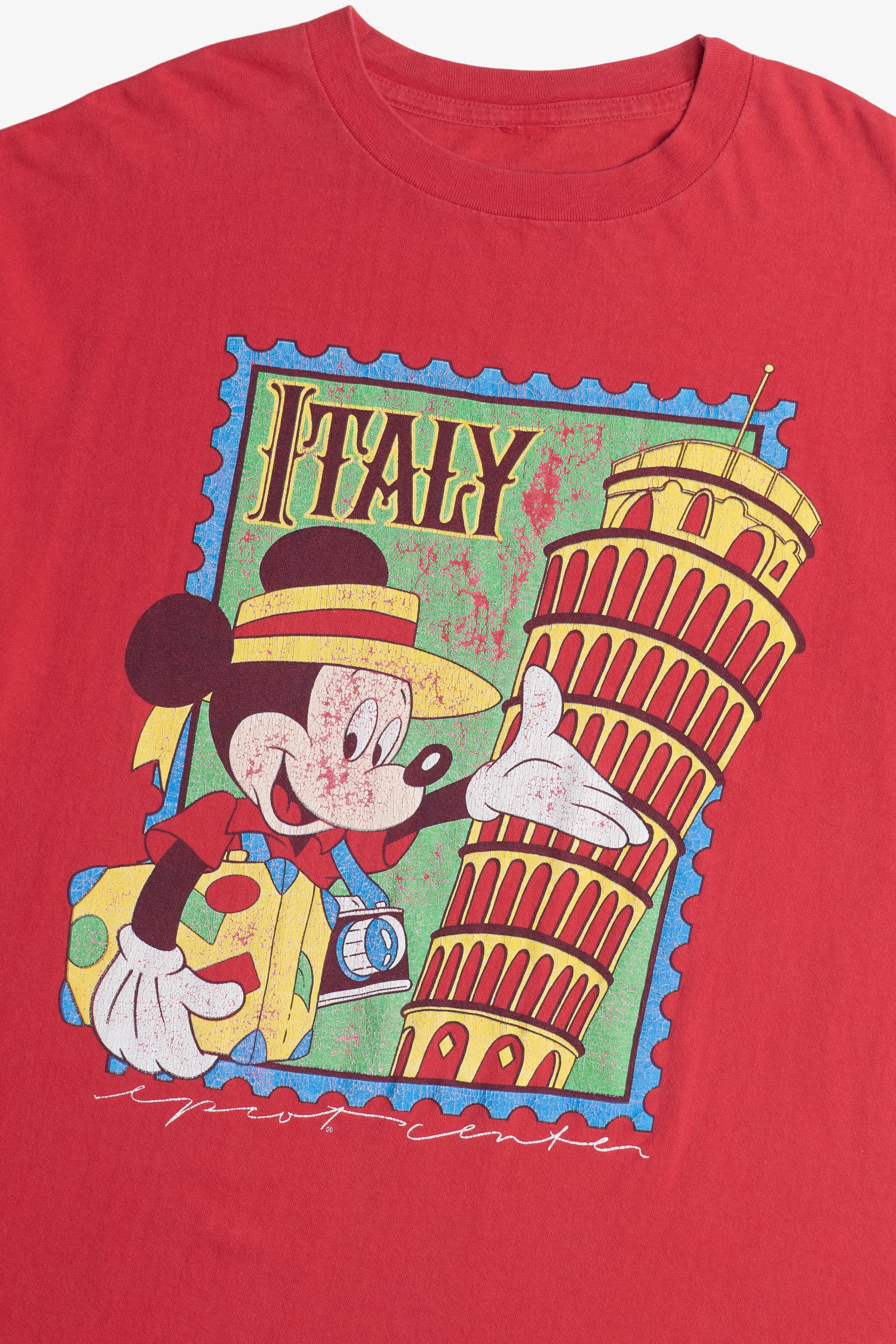 Vintage Mickey Mouse "Italy" "Epcot Center" Disney World Souvenir T-Shirt (1990s)