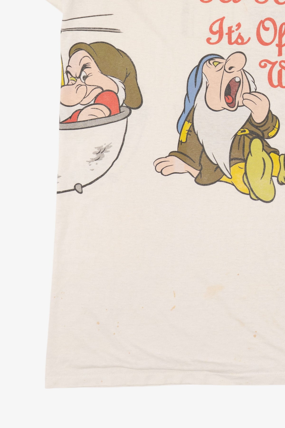 Vintage Disney Snow White Dwarfs "Hi-Ho It's Off To Sleep We Go" All Over Print Pajama T-Shirt (1990s)