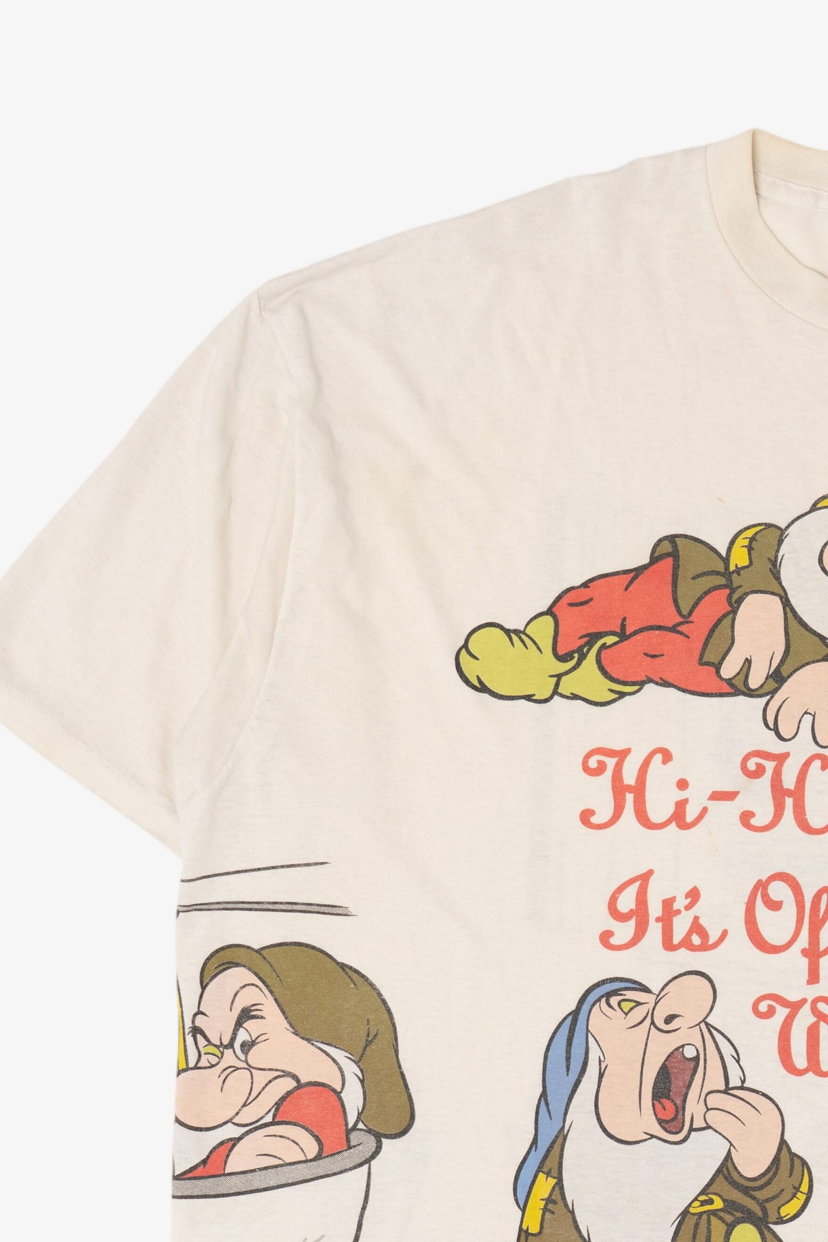 Vintage Disney Snow White Dwarfs "Hi-Ho It's Off To Sleep We Go" All Over Print Pajama T-Shirt (1990s)