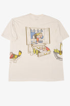 Vintage Disney Snow White Dwarfs "Hi-Ho It's Off To Sleep We Go" All Over Print Pajama T-Shirt (1990s)