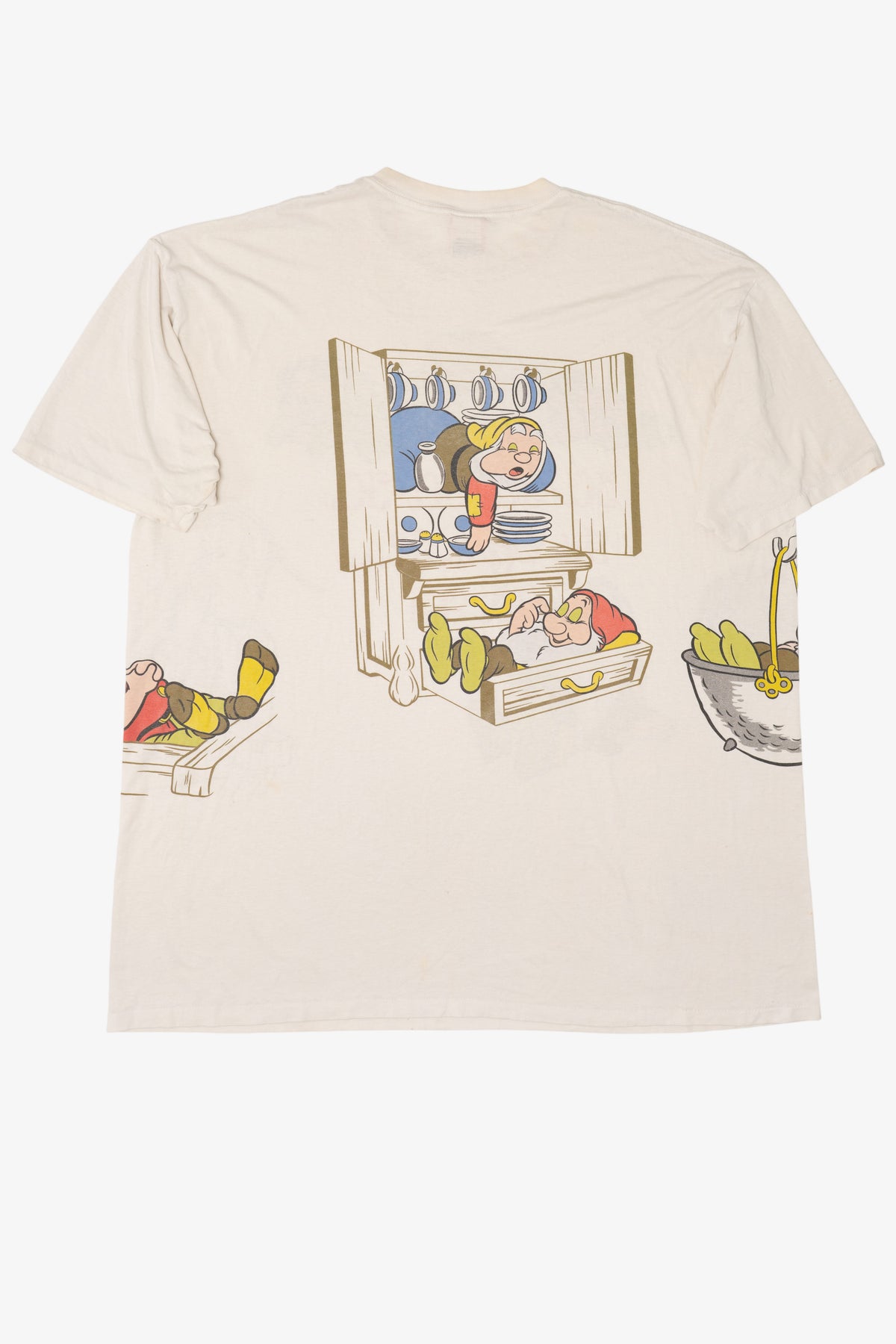 Vintage Disney Snow White Dwarfs "Hi-Ho It's Off To Sleep We Go" All Over Print Pajama T-Shirt (1990s)