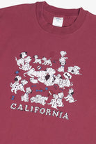 Vintage "California" 101 Dalamations Embossed Print T-Shirt (1990s)