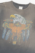 Vintage Distressed Eagle & Skull Southwest Print Sun Faded Single Stitch T-Shirt (1990s)
