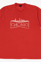 Vintage Distressed "Chicago" Red T-Shirt (1990s)