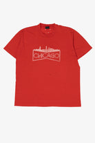 Vintage Distressed "Chicago" Red T-Shirt (1990s)