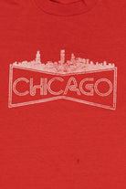 Vintage Distressed "Chicago" Red T-Shirt (1990s)