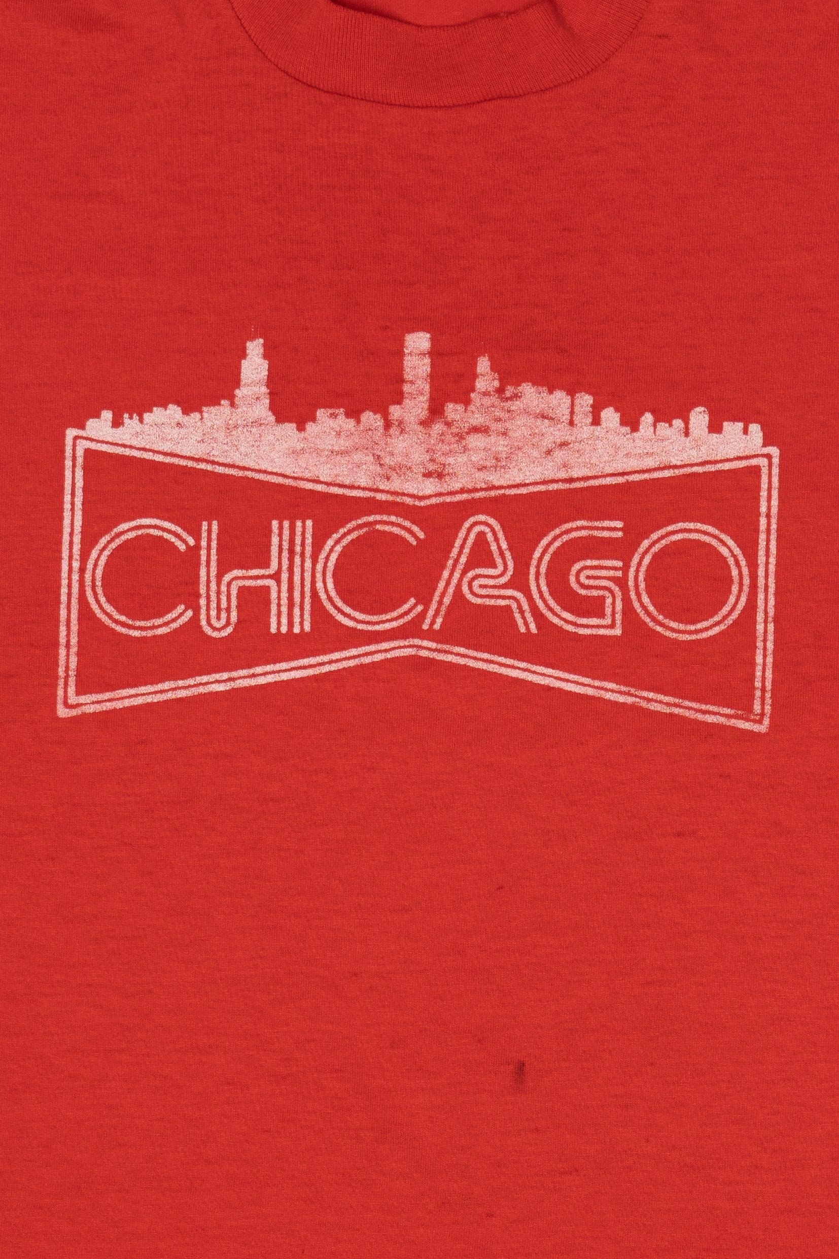 Vintage Distressed "Chicago" Red T-Shirt (1990s)