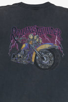 Vintage "Rolling Thunder" Motorcycle Back Print T-Shirt (1990s)