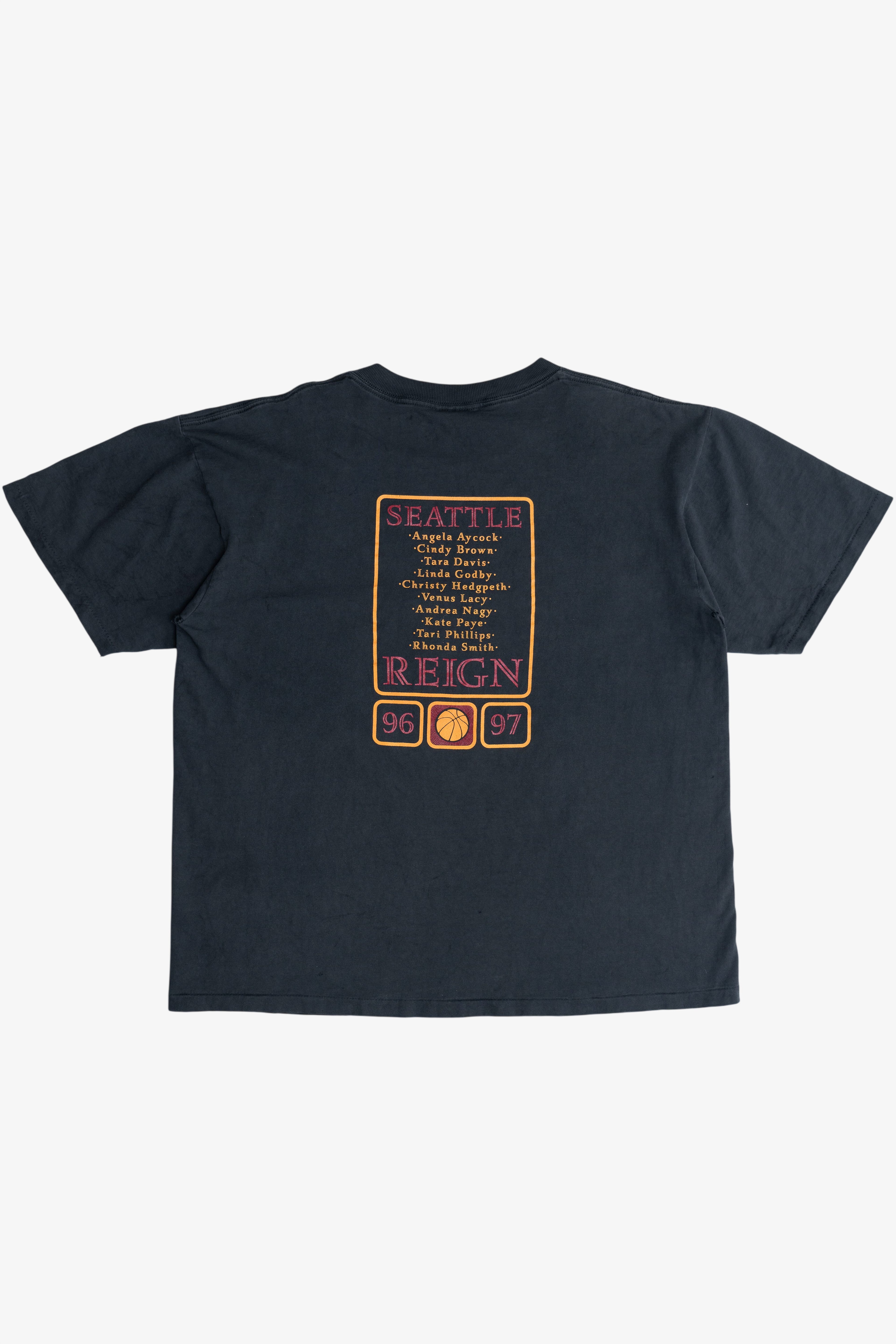Vintage Thrashed Seattle Reign WNBA '96-'97 Season T-Shirt (1990s)