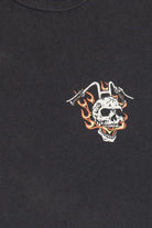 Wrangler "For The Ride Of Life" Motorcycle Skull With Flames Faded T-Shirt (2020s)