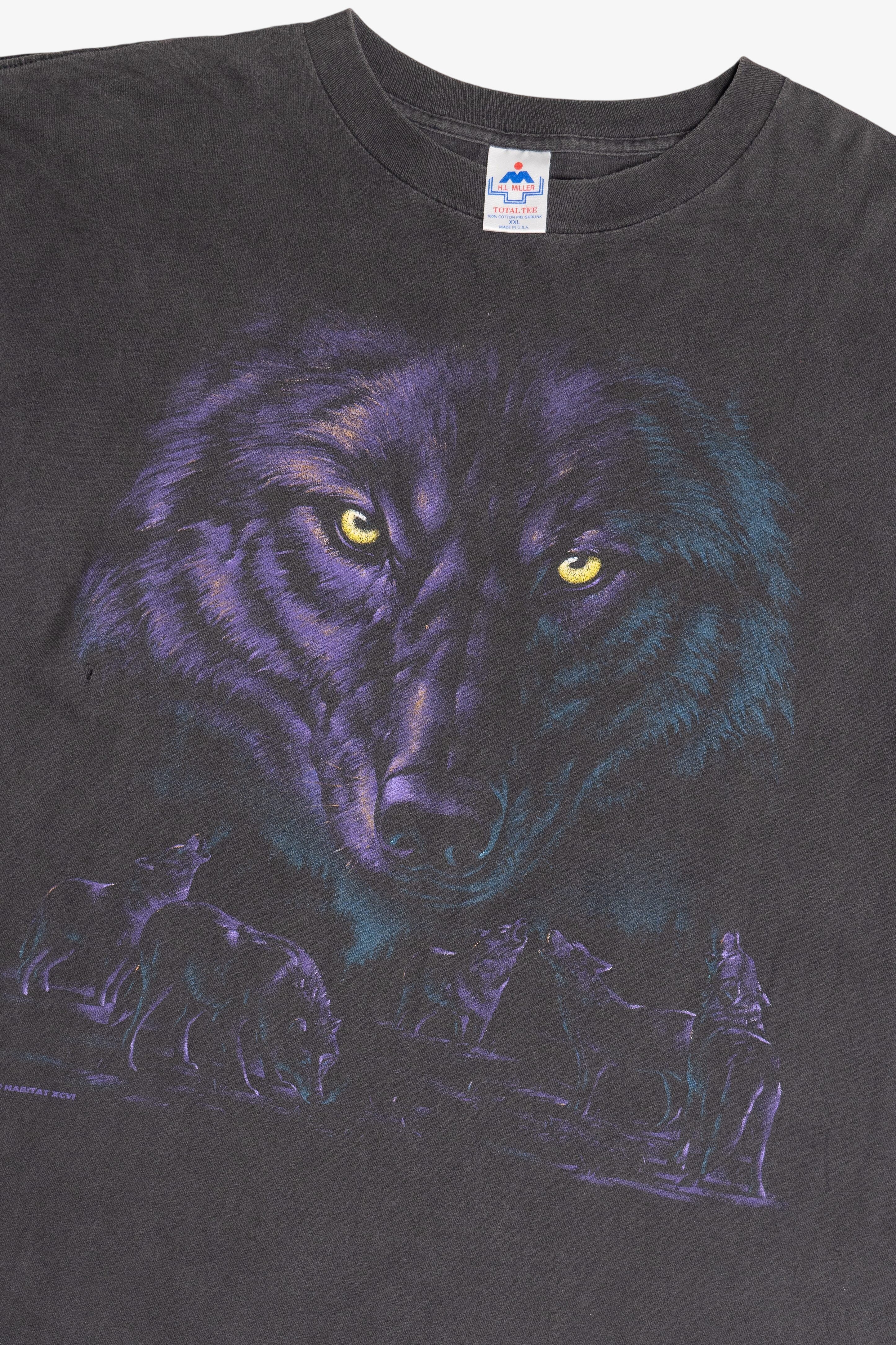 Vintage Wolf "Mackinac" Faded Distressed T-Shirt (1990s)