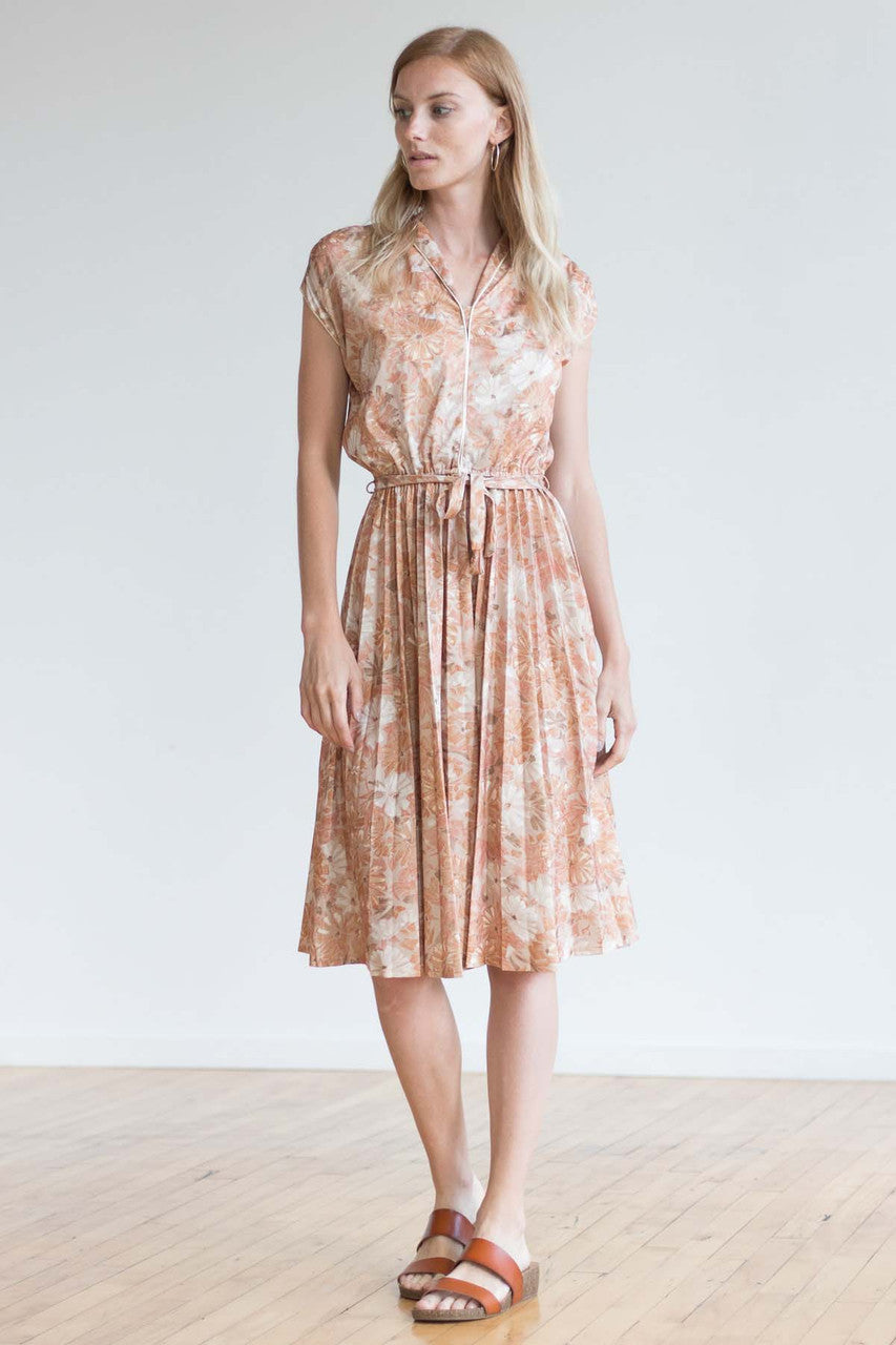 Peach Floral Dress