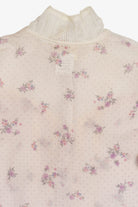 Vintage Gunne Sax 2 Piece Light Lavender Floral Semi Sheer Button Up Top & Skirt Set (1970s)