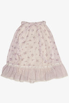 Vintage Gunne Sax 2 Piece Light Lavender Floral Semi Sheer Button Up Top & Skirt Set (1970s)