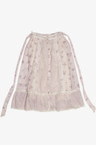 Vintage Gunne Sax 2 Piece Light Lavender Floral Semi Sheer Button Up Top & Skirt Set (1970s)