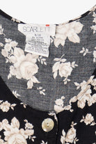 Vintage Black Scarlet Fit Floral Maxi Dress (1990s)