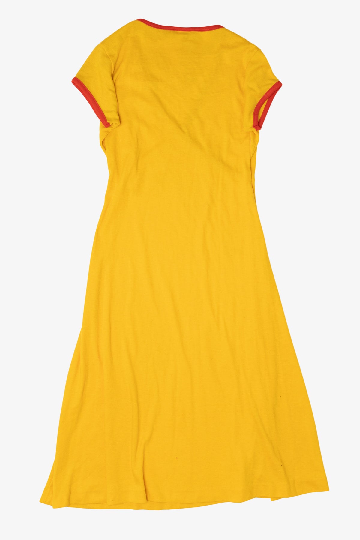 Vintage Yellow Garland V-Neck Faux Wrap Dress (1970s)