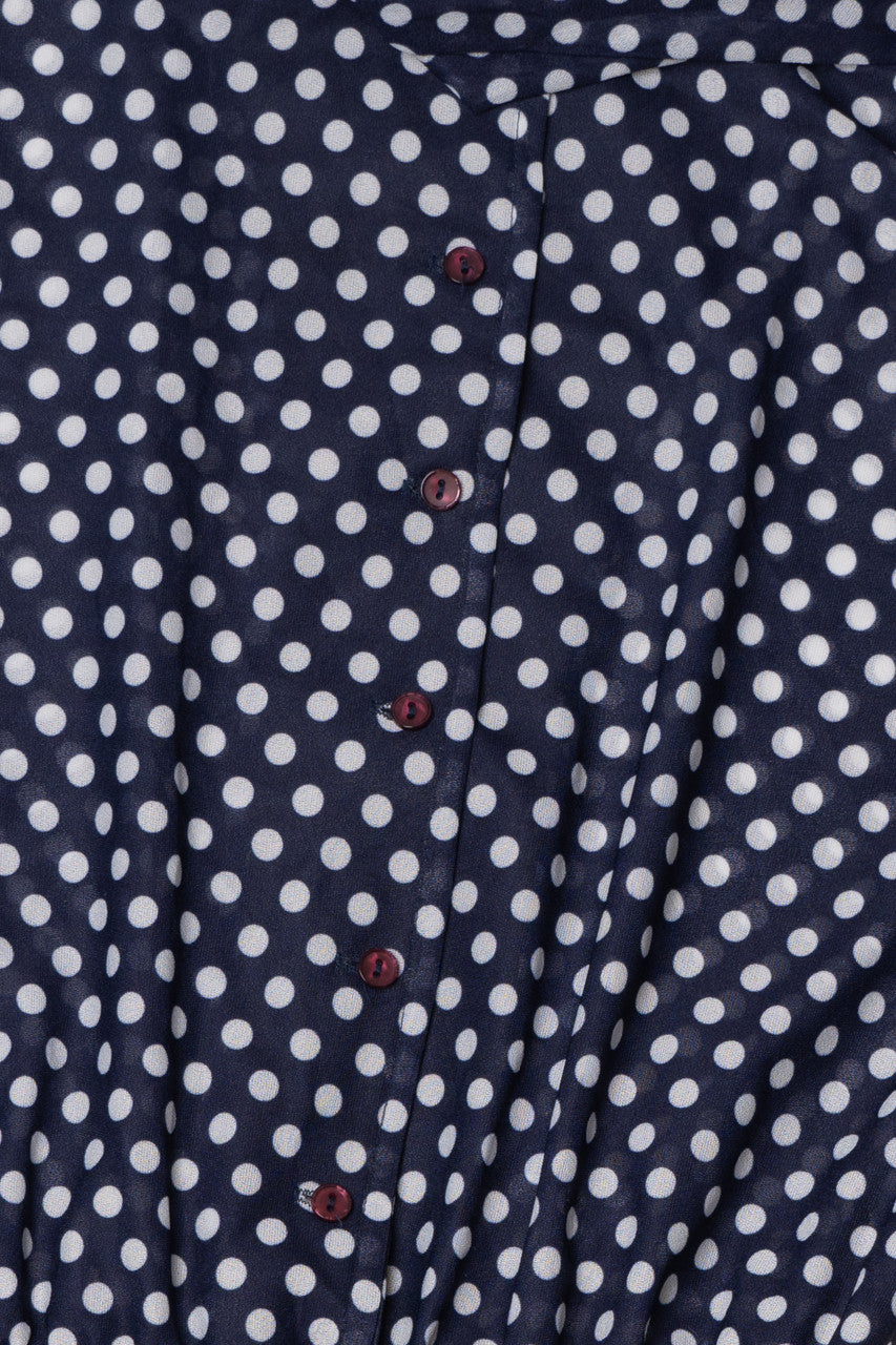 Vintage Navy Polka Dot The Jones Girl Sheer Dress