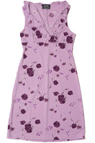 Vintage Lavender Floral Ruffle Trim City Triangles Dress