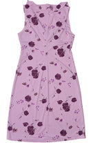 Vintage Lavender Floral Ruffle Trim City Triangles Dress