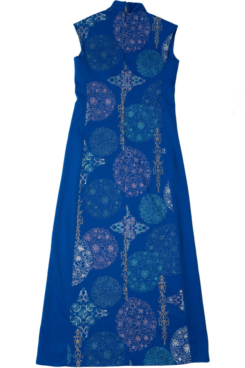 Vintage Alfred Shaheen Cheongsam Maxi Dress
