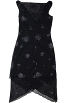 Vintage Floral Black Strappy Back Detail Byer Too! Dress