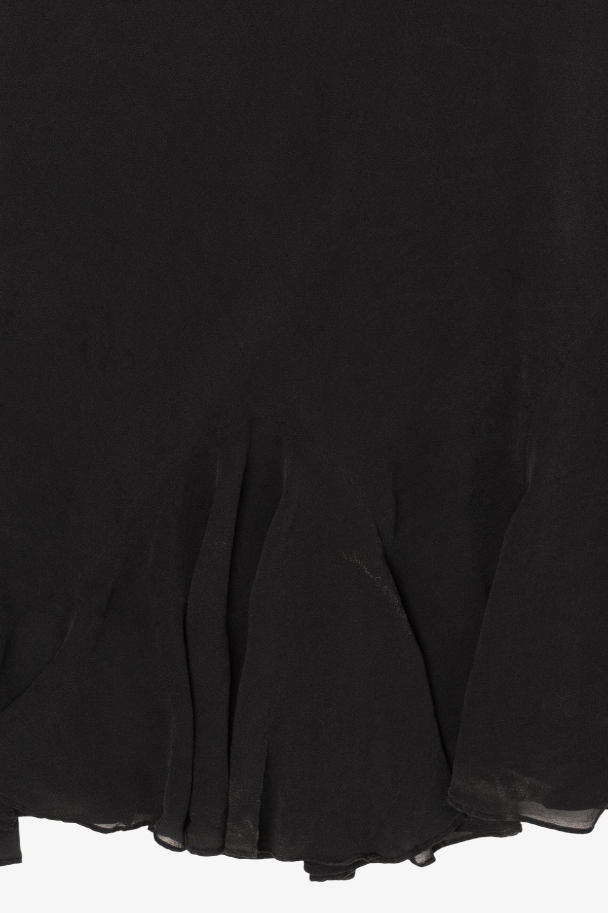 Vintage Black Chadwicks Ruffled Hem Midi Dress (1990s)