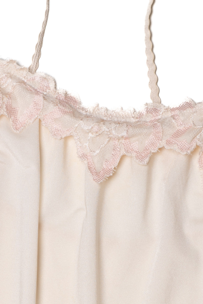 Vintage Lace Lined Thigh Slit Slip Dress