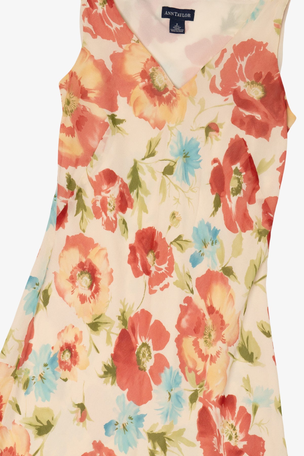 Vintage Beige Ann Taylor Floral Dress (1990s)