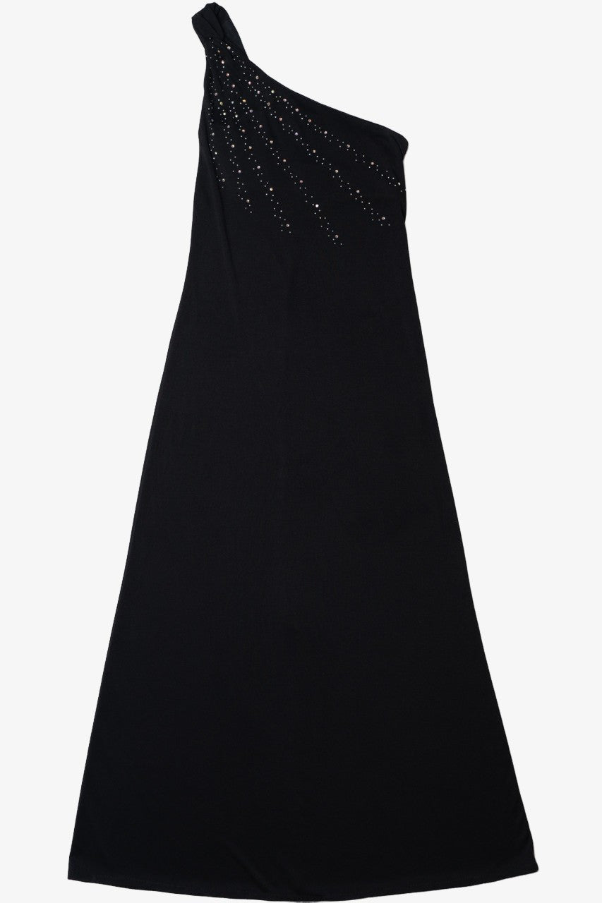 Vintage One Shoulder Bedazzled City Triangles Maxi Dress Vintage One Shoulder Bedazzled City Triangles Maxi Dress