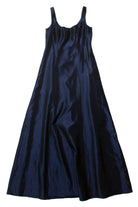 Vintage Navy Satin A-Line Maxi Dress
