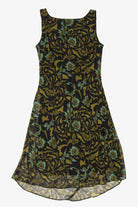 Vintage Green Blue Floral Midi Dress (2000s)