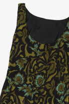 Vintage Green Blue Floral Midi Dress (2000s)