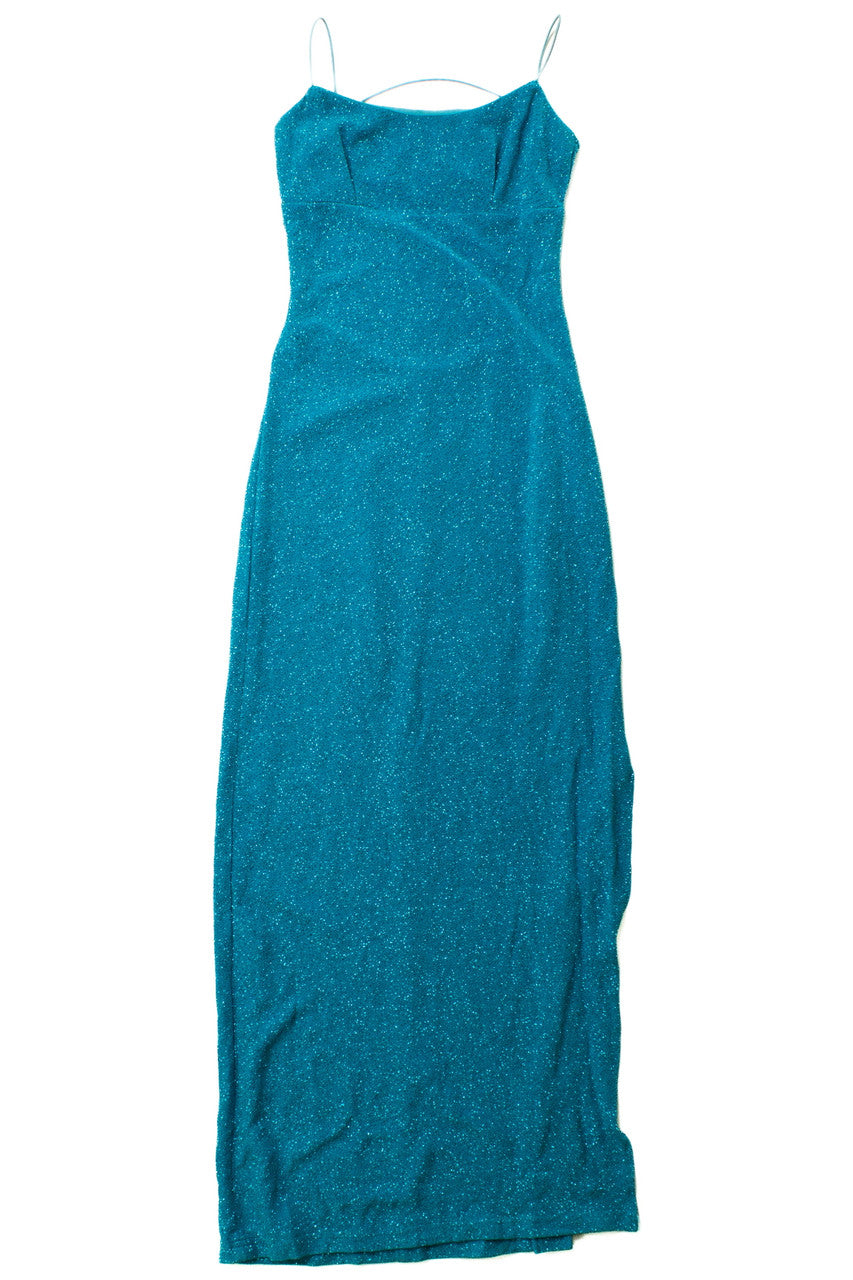 Vintage City Triangles Teal Sparkles Dress