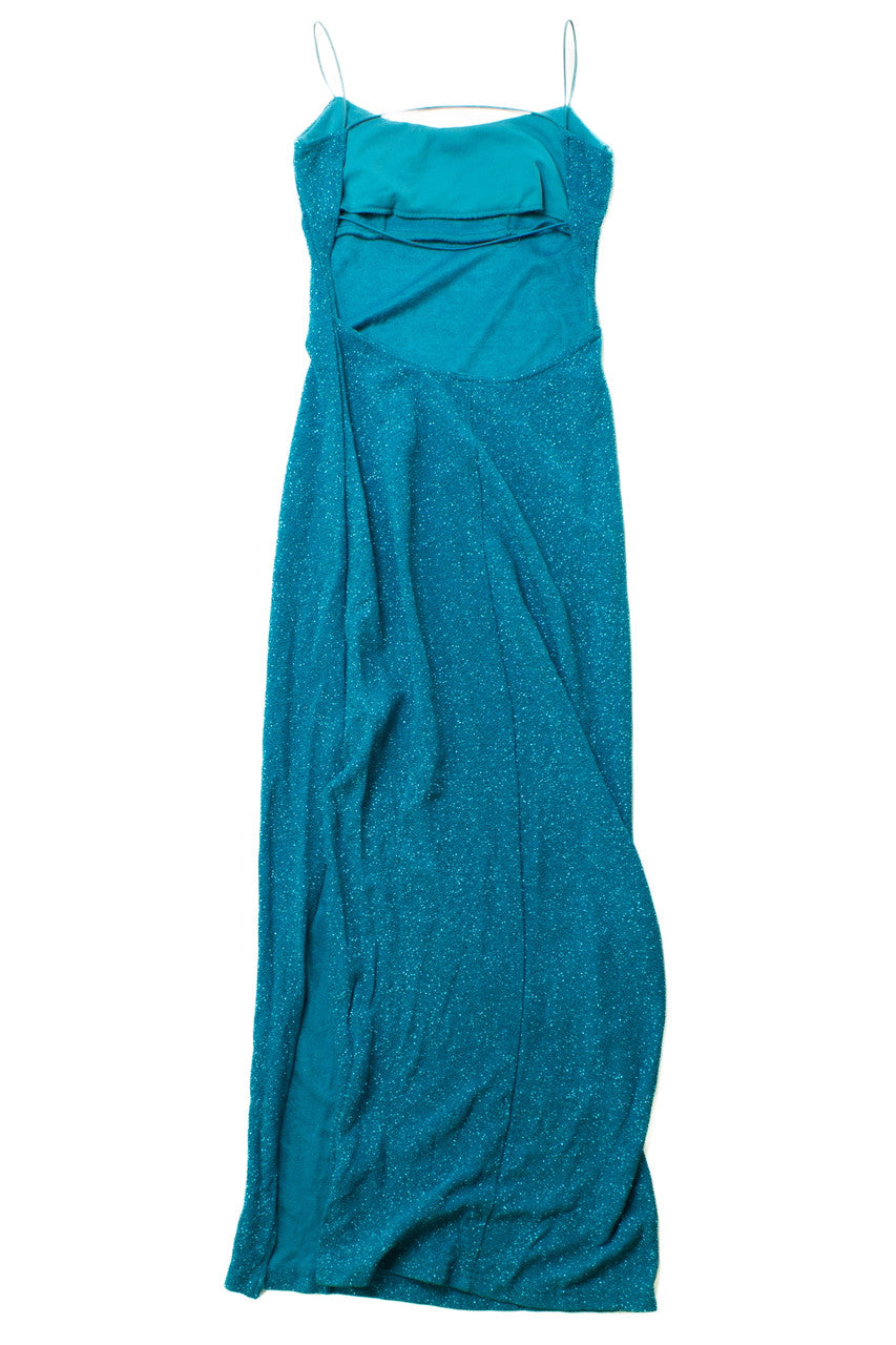 Vintage City Triangles Teal Sparkles Dress