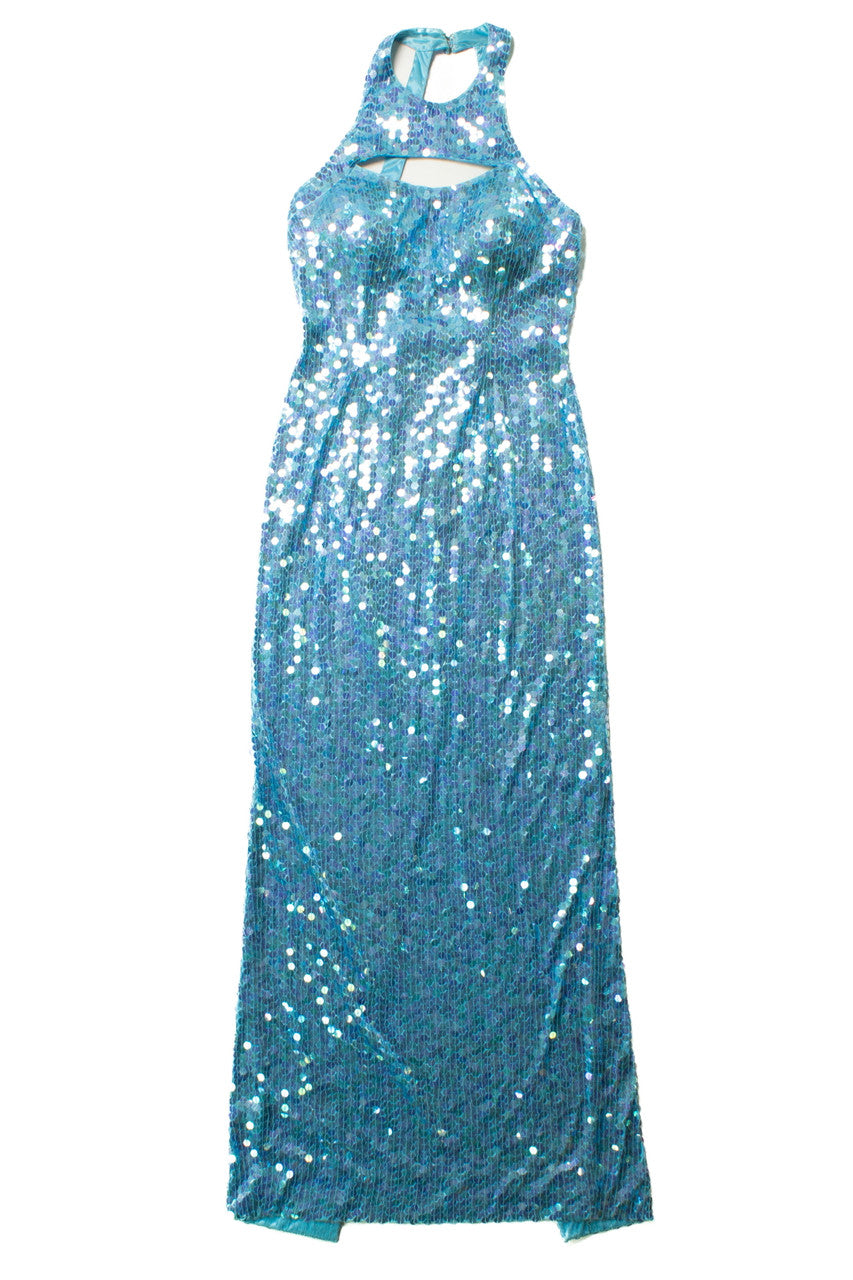 Vintage Aqua Sequin Dress by Adrianna Papell Ragstock Vintage Aqua Sequin Dress by Adrianna Papell Ragstock