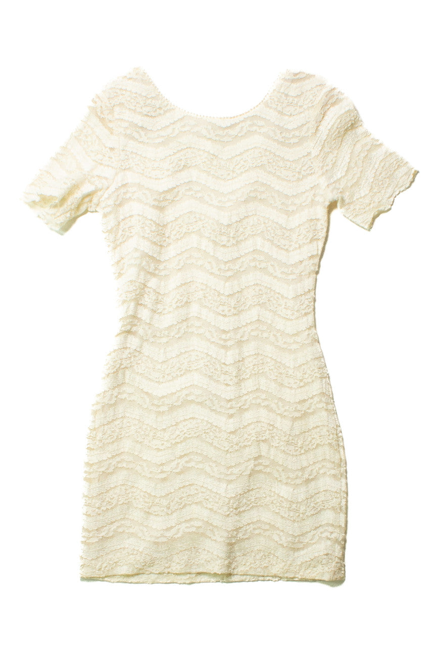 Vintage White Pearl Mini Dress