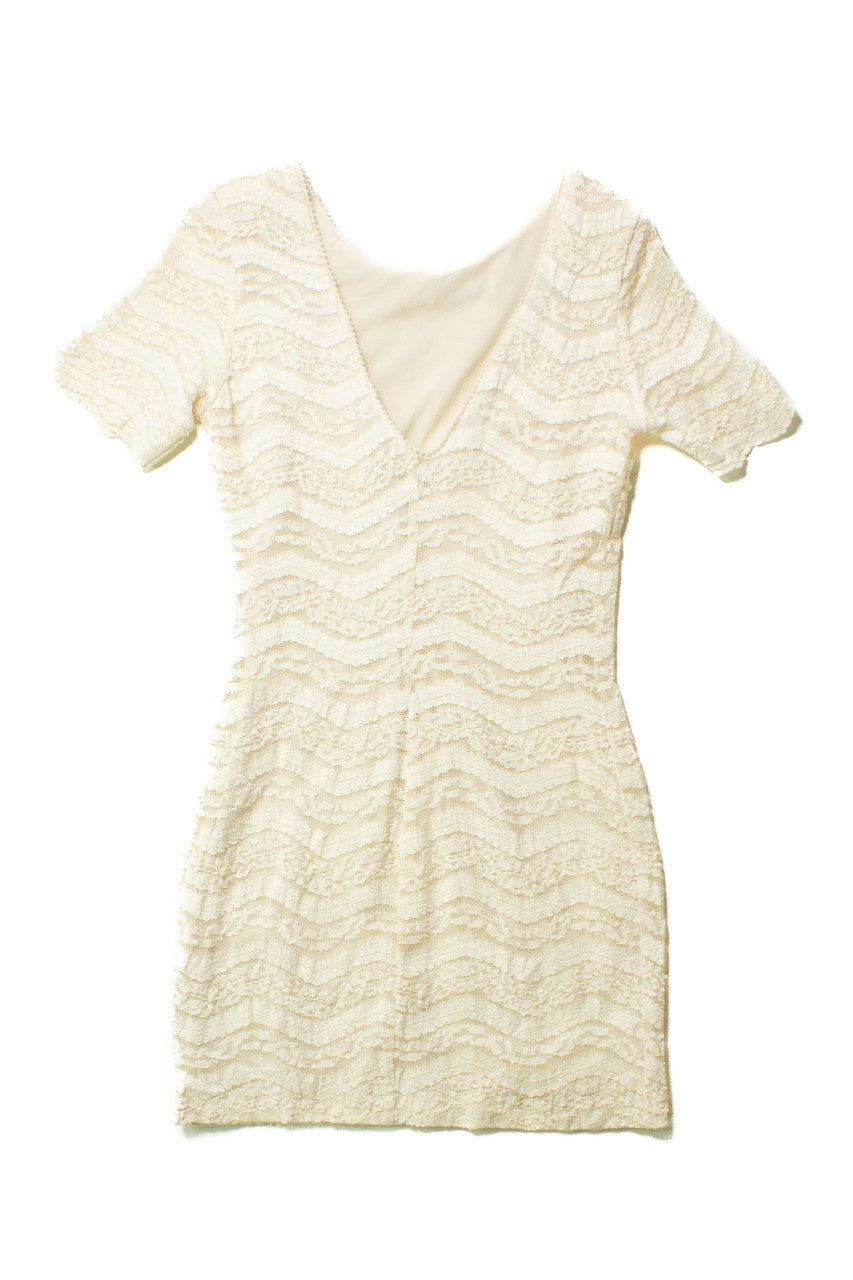 Vintage White Pearl Mini Dress