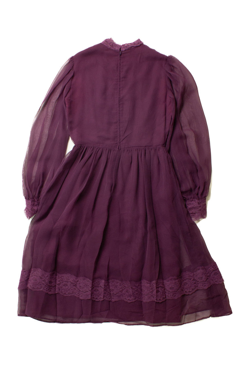 Vintage Purple Lace Prairie Dress
