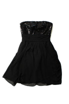 Bill Levkoff Black Sequin Strapless Dress